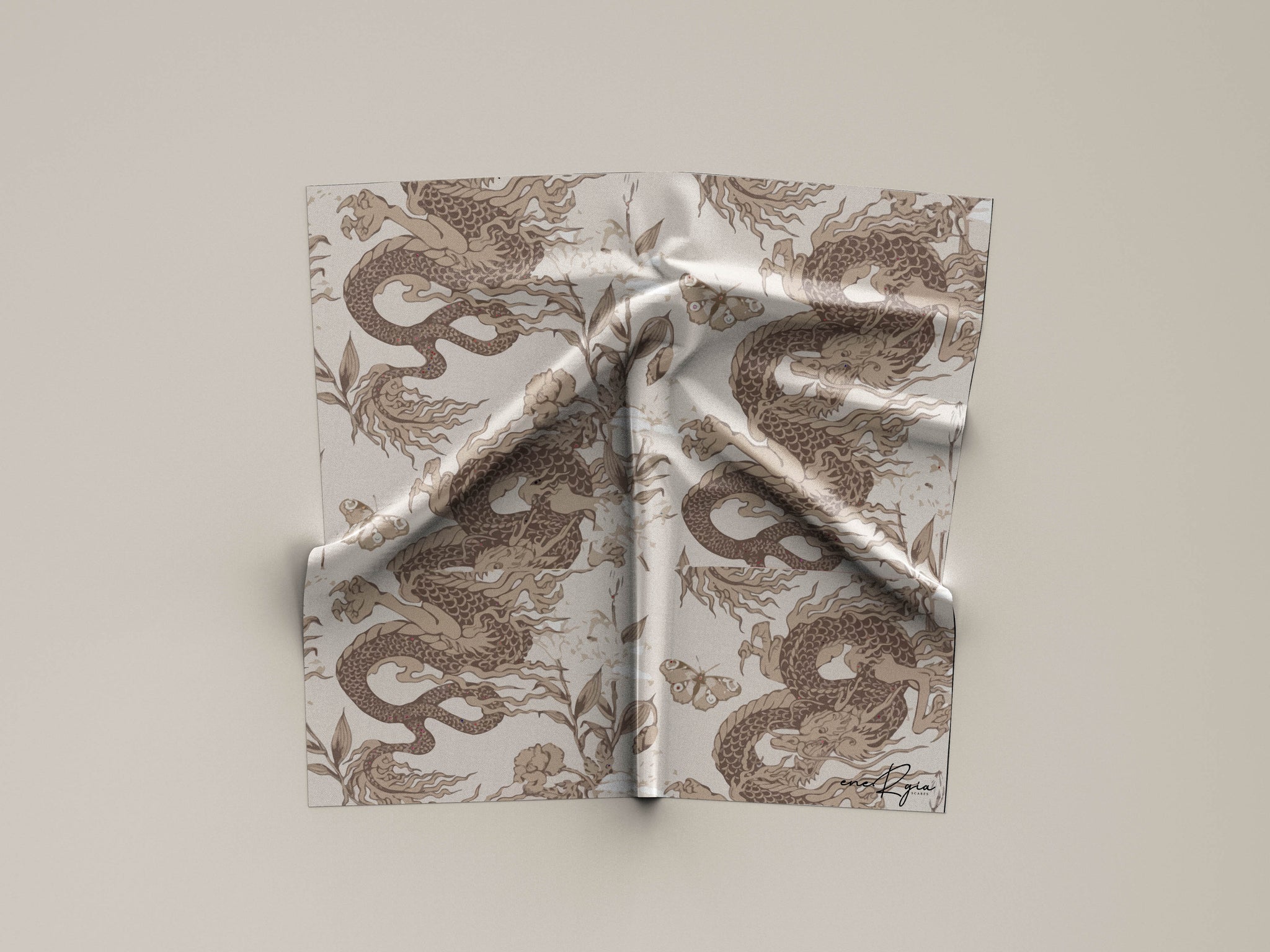 GOLDEN DRAGON -SILK SCARF