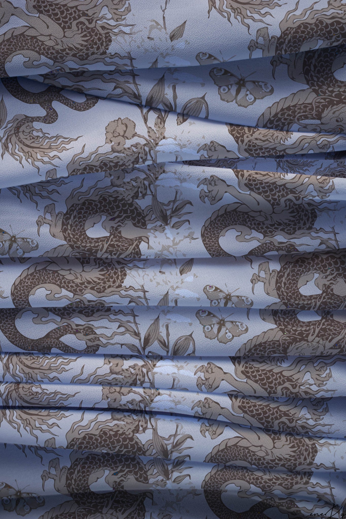 GOLDEN DRAGON -SILK SCARF